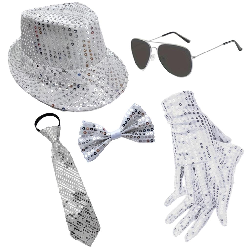 Performance Props: Sequined Hat, Tie, Gloves, Suspenders, Men's Suit