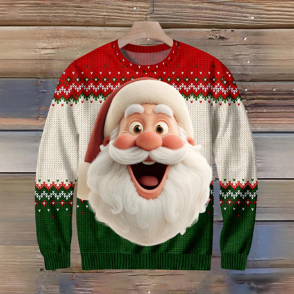 Pánský vánoční svetr s potiskem na límci