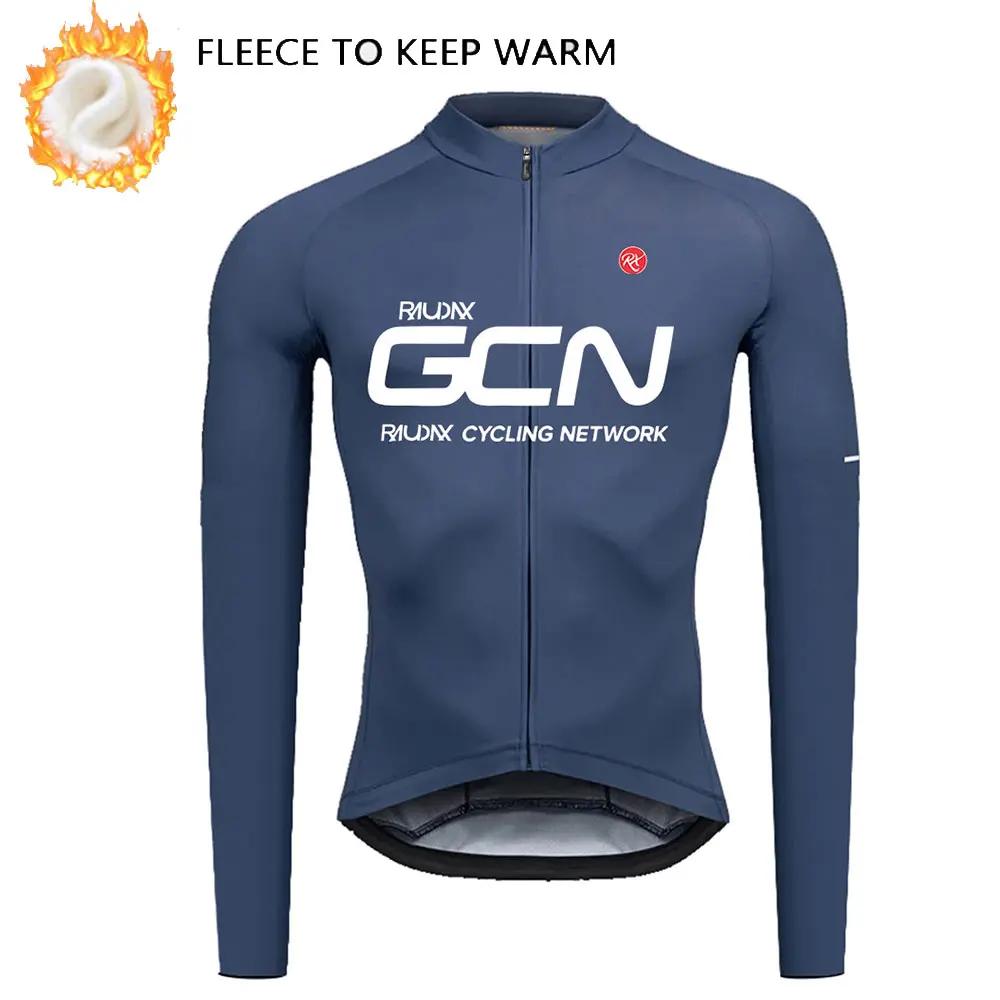 Bike Team  Winter Long Sleeves Cycling Clothing Men's Thermal Fleece Cycling Jersey Set Moutain Road Bike Uniform