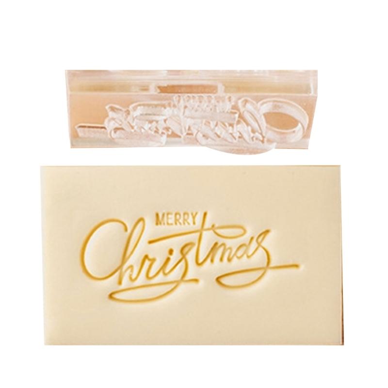 Christmas Cookie Molds English Blessing Pattern Fondant Moulds Acrylic Texture Dropshipping