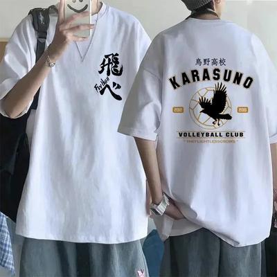 Haikyuu Gothic T-shirt Oya Oya Oya Graphic Manga Tshirt Anime Harajuku Tee Shirt Funny Fly High Karasuno Kuroo Tops Streetwear