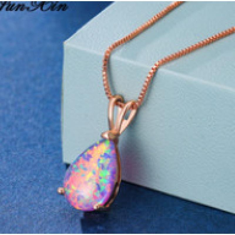 Wish Hot Sale Water Drop Opal Pendant Necklace Femininity Versatile Niche Jewelry