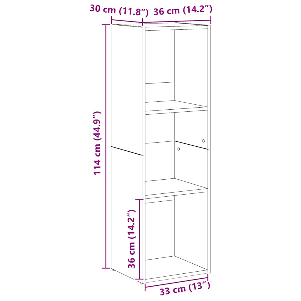 Bookshelf Artisan Oak 36 x 30 x 114 cm Engineered Wood