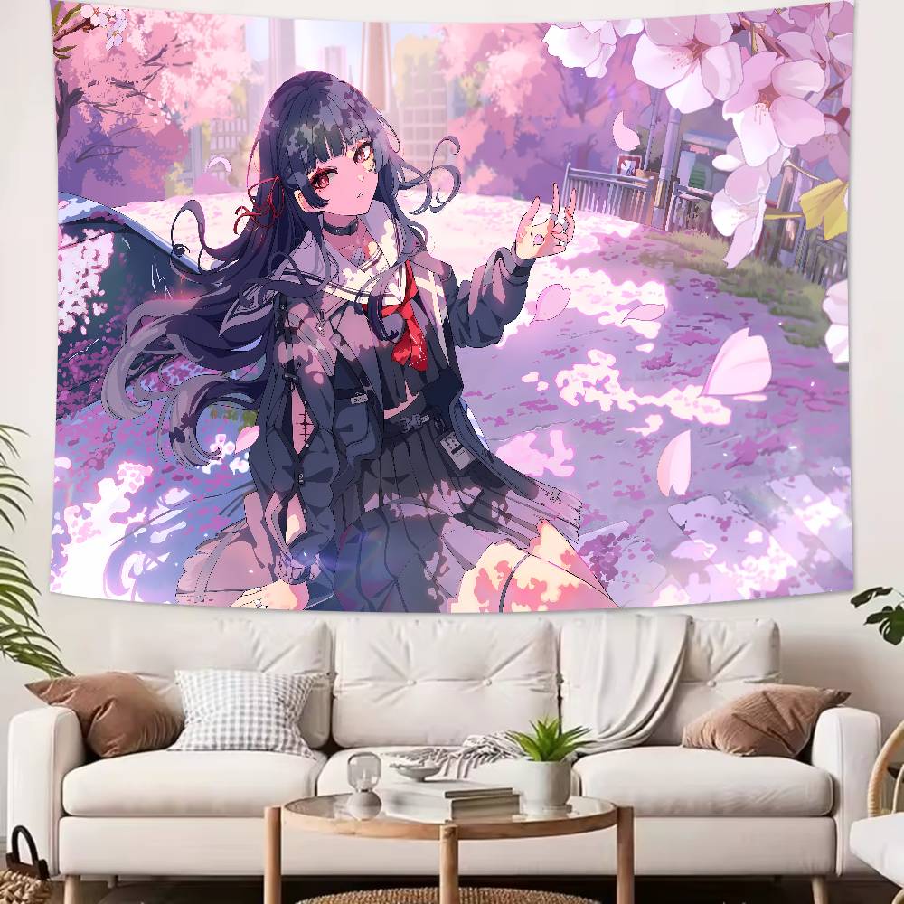 Hot Pretty Girl Chisa Wuthering Wave GAMING Tapestry Wall Hanging Wall Rugs Dorm Decor Blanket Camping Decoration Tapestry