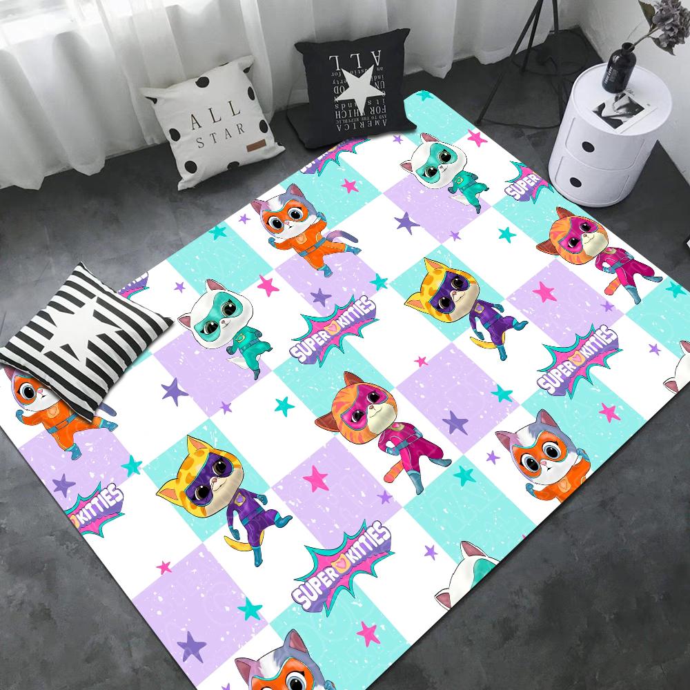 Tappetini per Stanza con Fantasia Junior Super Kitties Stile Nordico Zerbino per Casa Tappetini per Bagno-WC Tappetino Decorativo per Camera da Letto Hotel