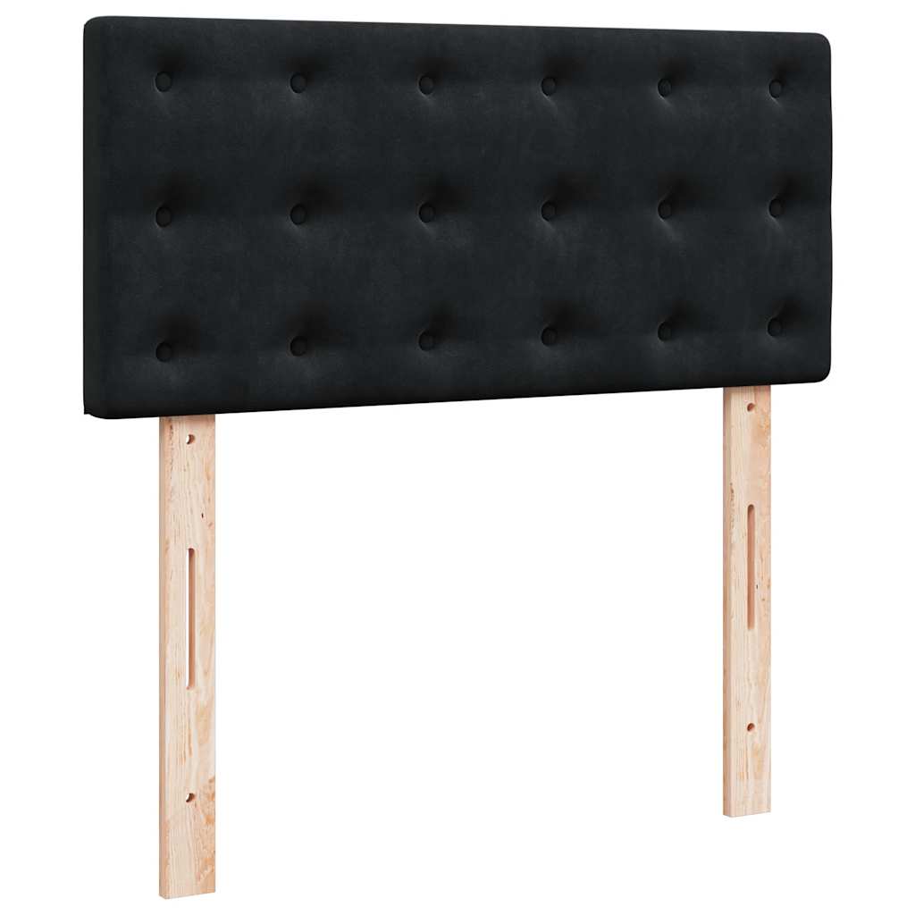 Ottoman Bed with Mattress Black 80x200 cm Velvet
