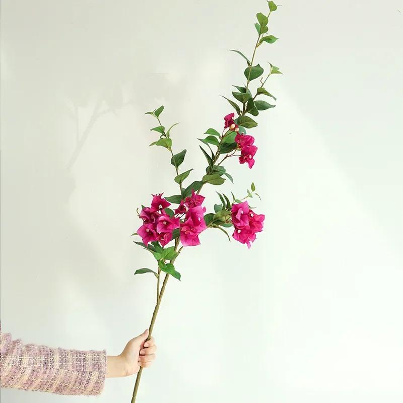 115cm Kunstmatige Driehoekige Pruimen Tak Eettafel Decoratie Nep Bloemen Zijde Simulatie Driehoekige Pruim Witte Bloem