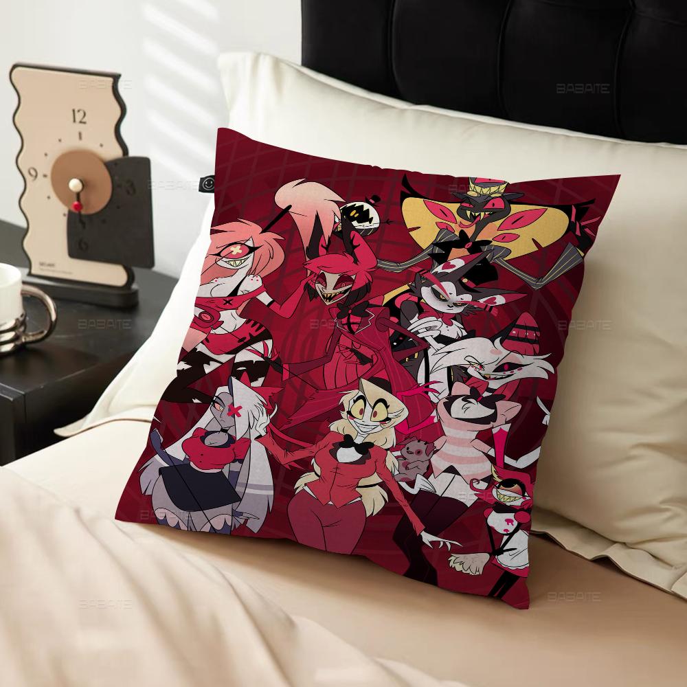 H-Hazbin Cartoon Hotel Pillow Cover For Bedroom Room And Living Room Sofa Decorative Cushion Cover