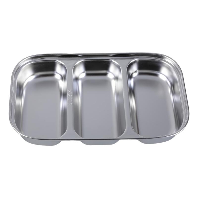 

Large Multi Compartment 304 Stainless Steel Dinner Tray for Home and Outdoor Use, Easy to Use and Corrosions Resistant