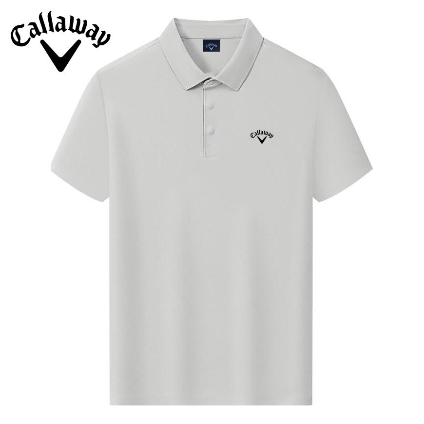 

Callaway 2025 Summer Embroidered High Quality Golf Business Leisure Sports Style Elastic Collar Polo Shirt XXL