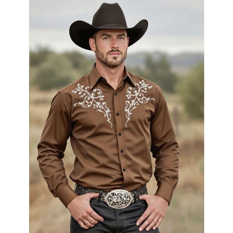 Simple Men's Long-sleeved Shirt Retro Ethnic Style Striped Spring and Autumn Printed Top