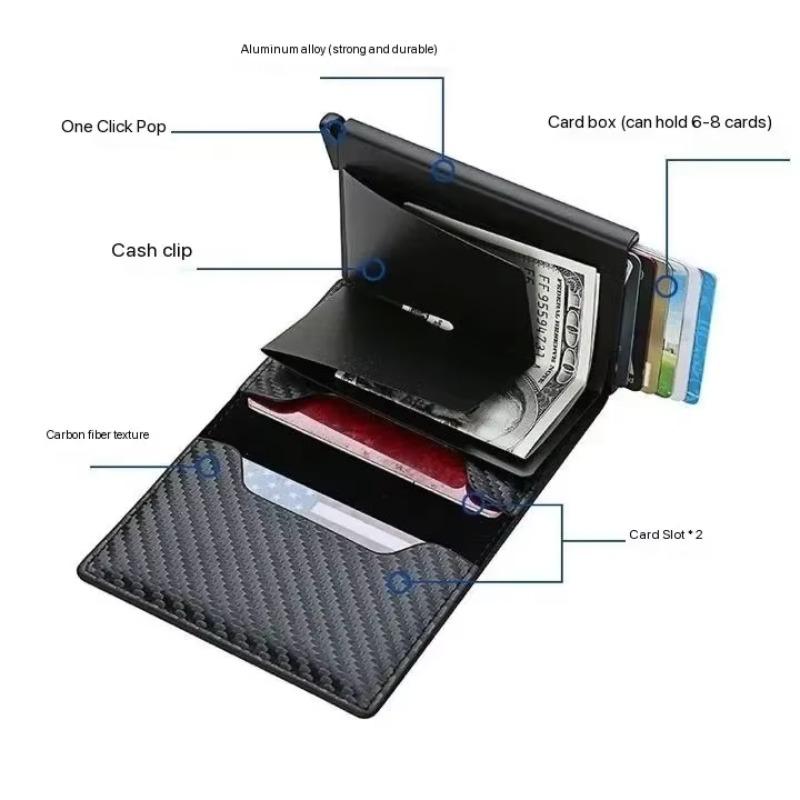 BAGC4 2026 Car Sticker Rfid Leather Carbon Fiber Credit Card Holder pu Wallets Men Black Magic Trifold for BMW M Logo X1 X2 X3 F10 F30