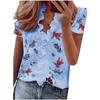 Womens V Neck Ruffle Star Printed Short Sleeve T Shirt Ladies Blouse Shirts Tops
