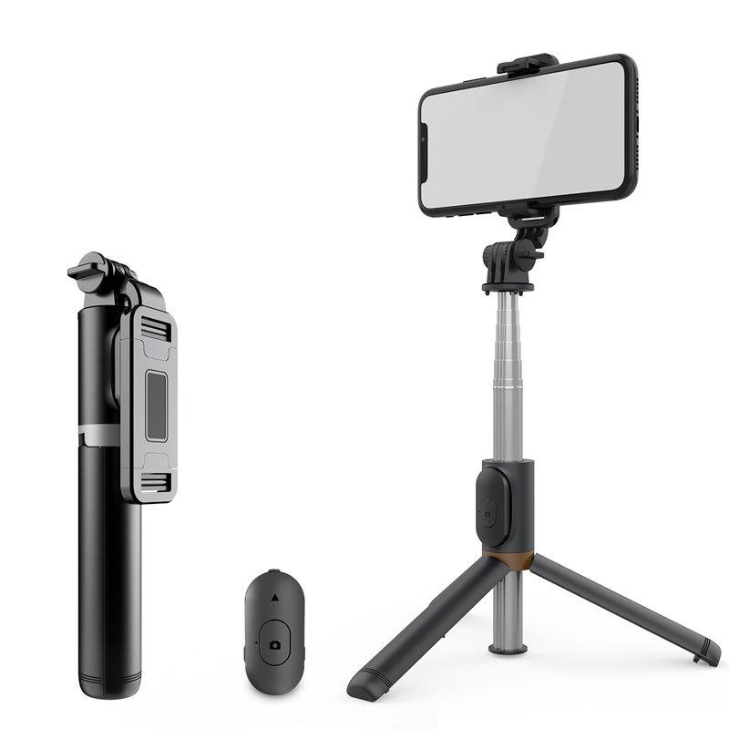 Bluetooth Extendable Selfie Stick Tripod with Anti-Shake and Fill Light for Live Streaming - Model Q02