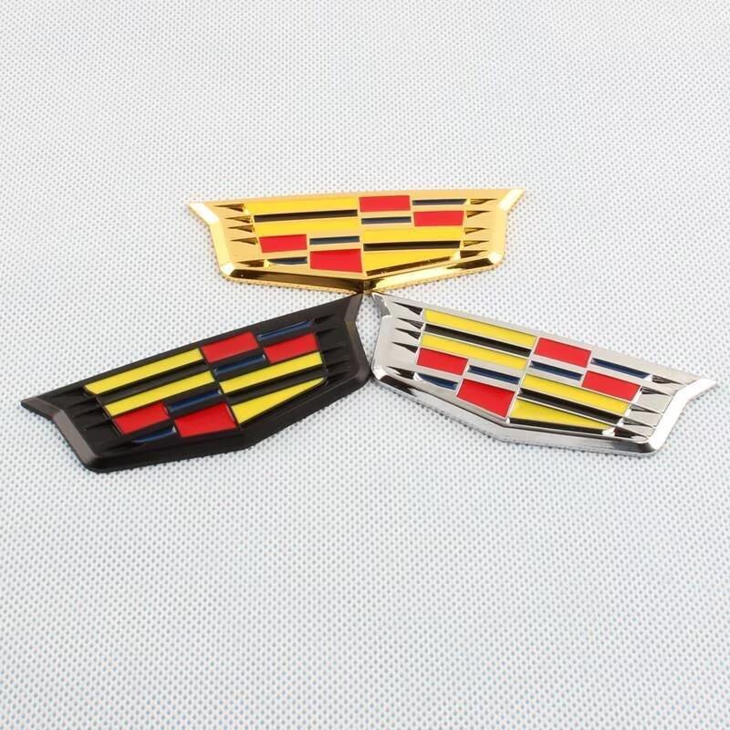 9.3cmx3.2cm Emblème de Coffre Arrière de Voiture Autocollant Latéral Décoration pour Cadillac XT5 ATSL XTS SRX Étiquette Pilier C Badge en Alliage Métallique Fenêtre