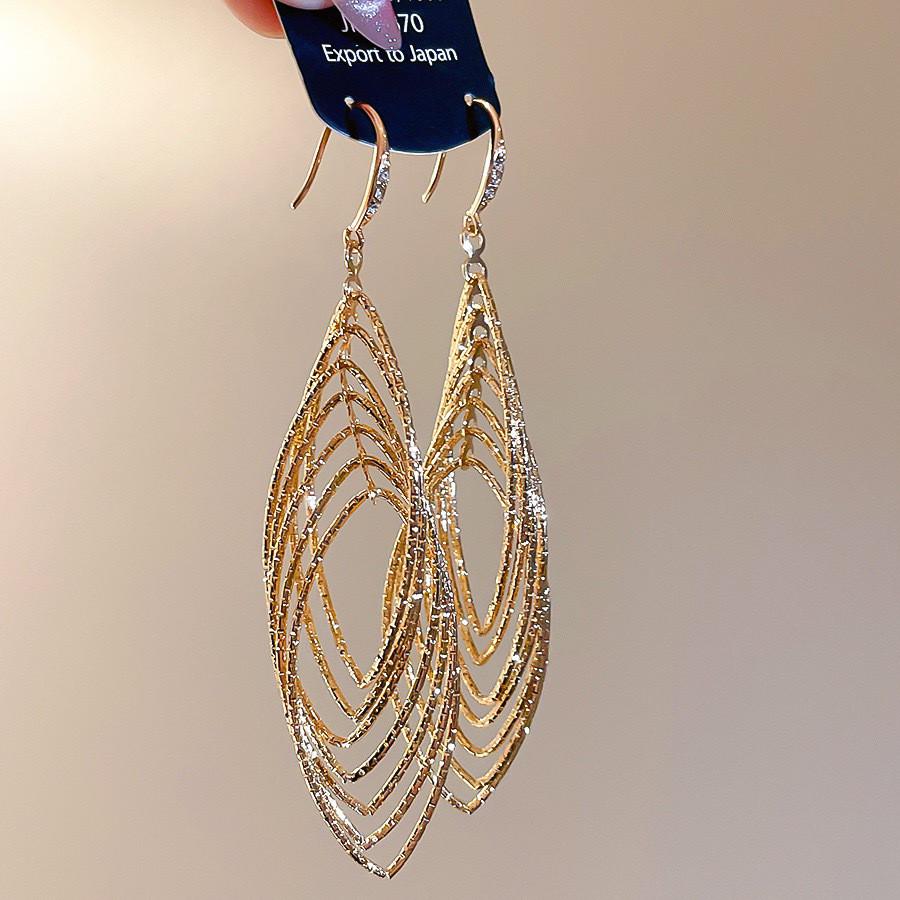 Pinkdudu Line Tassel Earrings for Women Minimalist Geometric Drop Earrings Elegant Statement for Party PD2516
