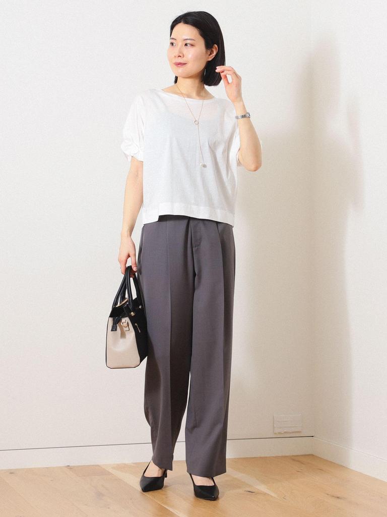 Beams Heart Tee Twist Sleeve Pullover FREE S/S Women's OFF_WHT