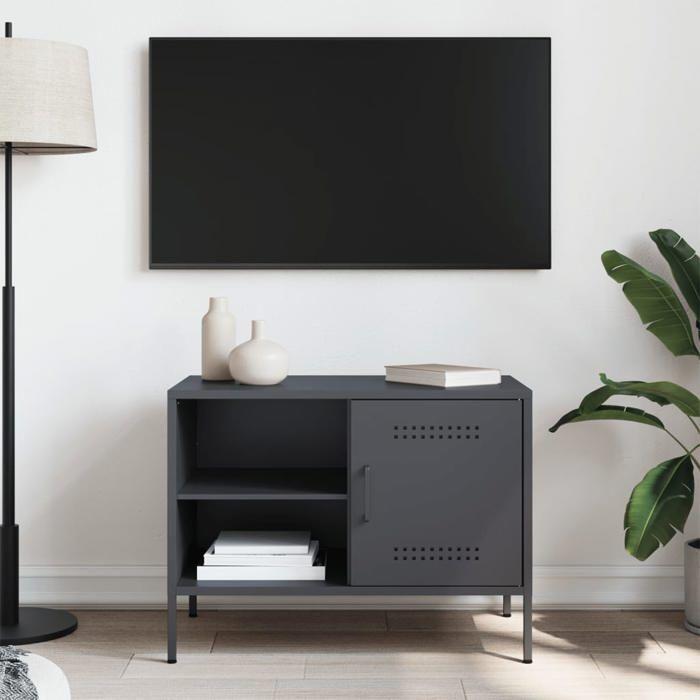 VidaXL TV Cabinet Anthracite 68x39x50.5 Cm Steel, TV Stand, TV Sideboard, Multimedia Cabinet, TV Bench, Hi-fi Cabinet 842998