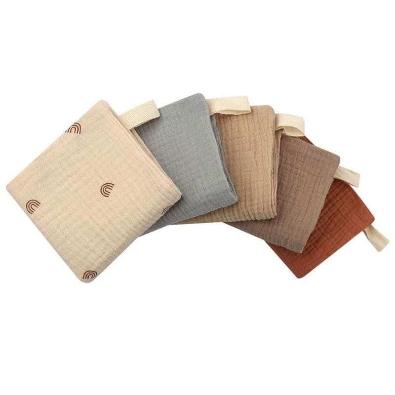 5Pcs Soft Breathable Cotton Baby Washcloths Newborns Bath Towel for Sensitive Skin Multi Use Burp Cloths 25x25cm