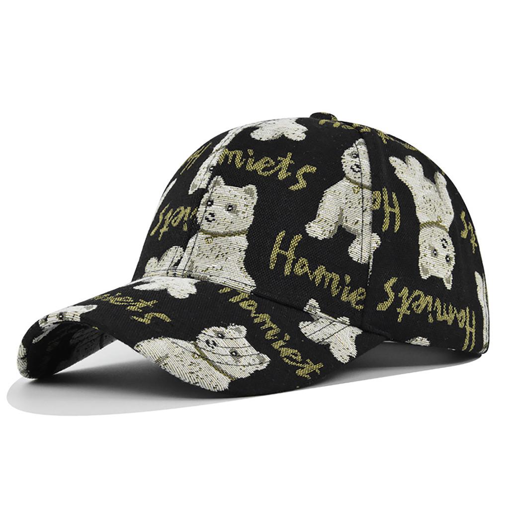 Casquette de Baseball Ours Nouvelle Casquette d'Été Chien Mignon Imprimé Hommes Femmes Unisexe-Adolescents Coton Snapback Mode Hip Hop Casquette Vintage