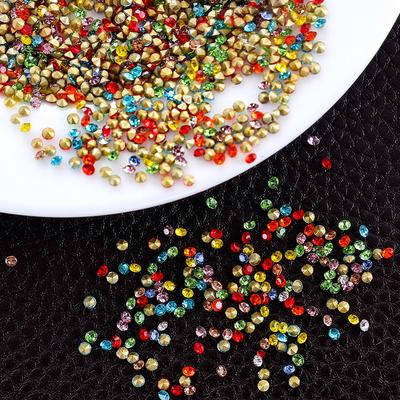 Nail Art Broken Diamond Colored Pointed Bottom Rhinestone Small Size Nail Art Caulking Special Nail Art Diamond Jewelry Material Package