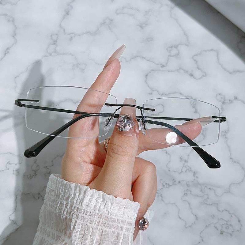 

Metal Rimless Myopia Glasses Vintage Retro Men Business Near Sight Eyeglasses Finished Prescription Ladies Minus Eyewear Diopter -4.0