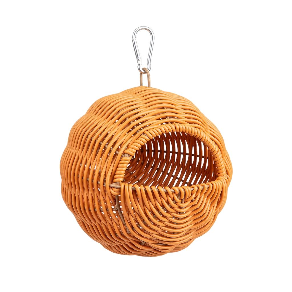 Handgeflochtener Rattan-Vogelnester-Hängekäfig Geeignet für Papageien, Nymphensittiche, Wellensittiche und kleine Vögel Innen- und Außenbereich