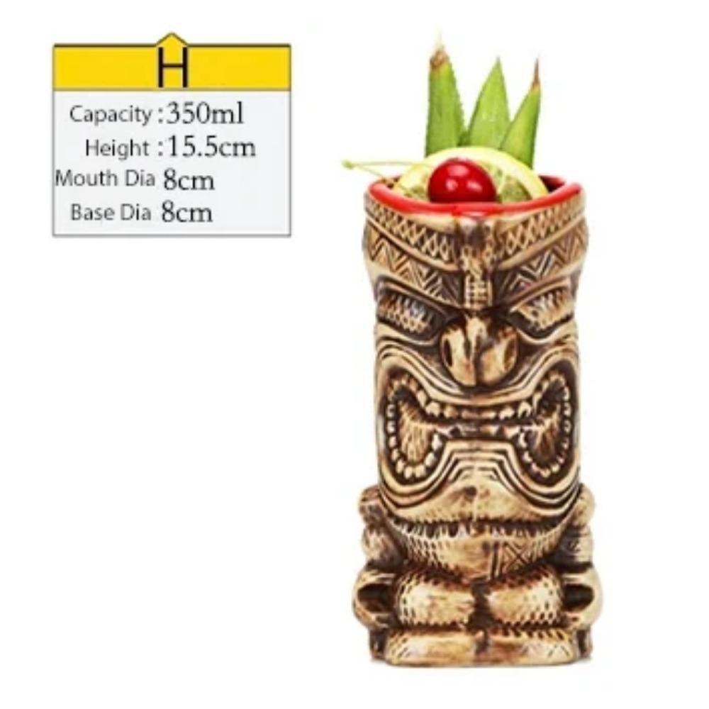 

Гавайские кружки Тики Коктейльная чашка Пивная кружка для напитков Винная кружка Керамические кружки Тики Отлично подходят для коктейльных напитков 280ml-600ml