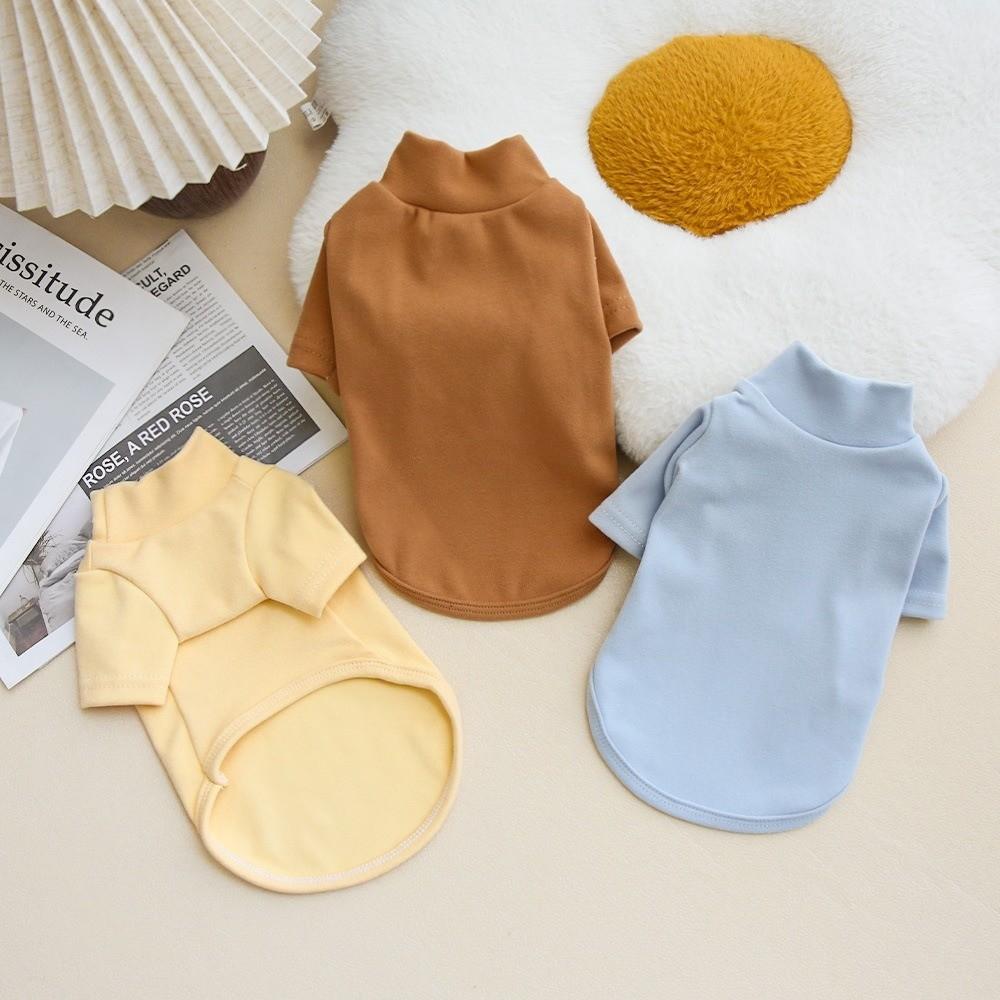 New Solid Color Puppy Hoodie Simple Design 2-leg Style Dog Warm Hoodie Soft Cotton High-Neck Sweatshirt Pet Clothing