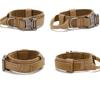 Military Tactical Dog Collar Adjustable Soft Nylon Outdoor Training K9 Collar with Handle and Metal