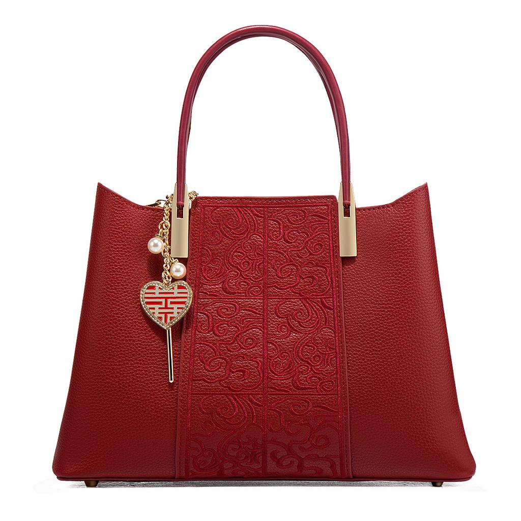 Red Wedding Bag Bridal Bag Women'S Bag Mom Bag Engagement Handbag Large Capacity Atmosphere