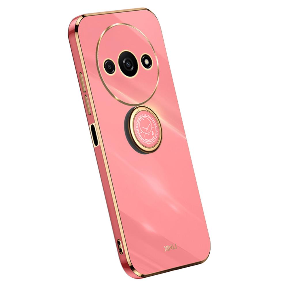 XINLI For Xiaomi Redmi A3 4G/Poco C61 4G Electroplating Case Ring Holder Kickstand Soft TPU Cover