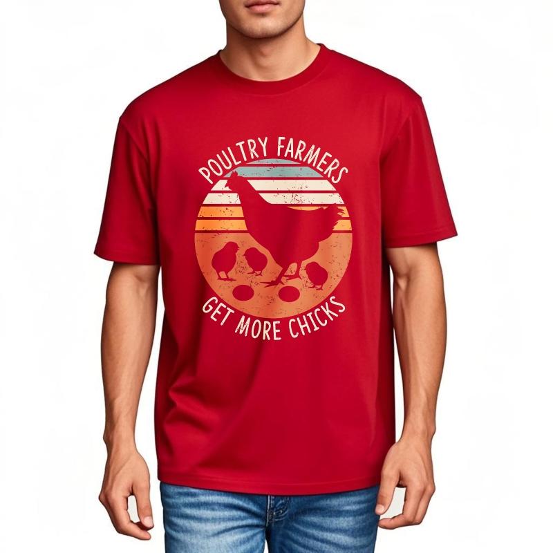 Solid Color Boys Short Sleeve Tshirt Daily Wear Poultry Farmers Get More Chicks Comfort Unisex Tees Summer Teeshirt Male Tops