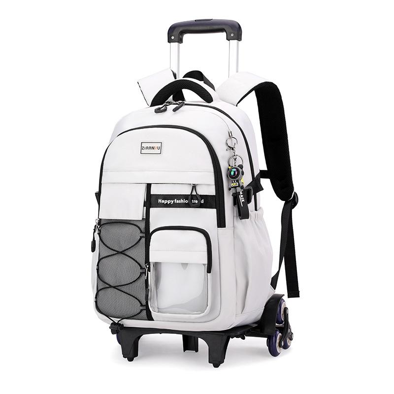 Kids School Backpack with Wheels Rolling Backpack for Boys Student Backpack 2/6 Wheels Trolley School Bags Children Book Bag