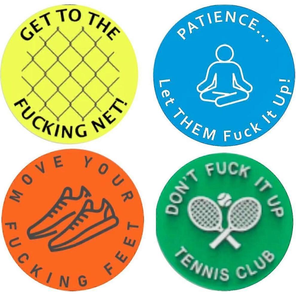 4pcs Tennis Damper, Funny Tennis Vibration Dampener, Shock Absorber for Tennis Strings, Unique Tennis Gift