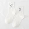 5/10 Pairs Comfortable Casual Spring Autumn Socks for Women: Cute Mid Calf Socks Cotton Socks with Heat Pressed College Style Long Socks for Girls