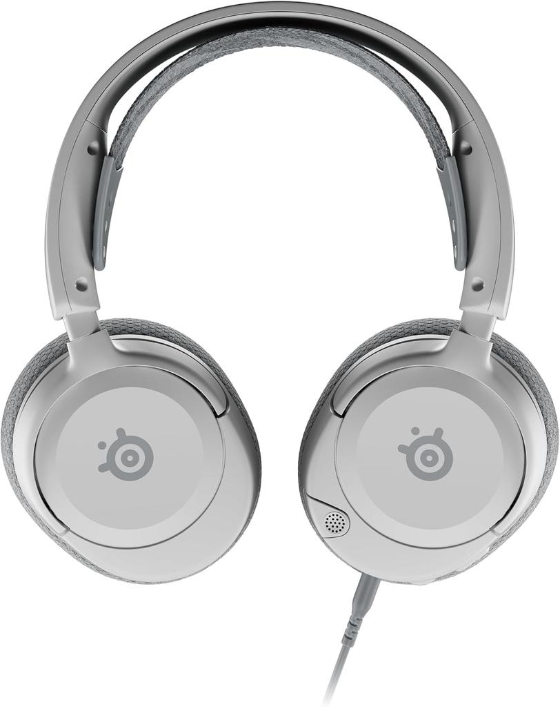 SteelSeries Arctis Nova 1 Gaming Compatible with and with Noise Spatial and Adjustable White Headset, Lightweight, Wired, Closed-Back Headphones, PC,
