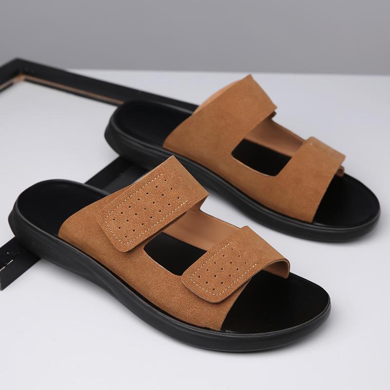 

Fashion Size 38-48 Fashionable Men Flip-flops Beach Sandals Men Lightweight Comfortable Breathable High-end Slippers Social Shoes Men 48 коричневый