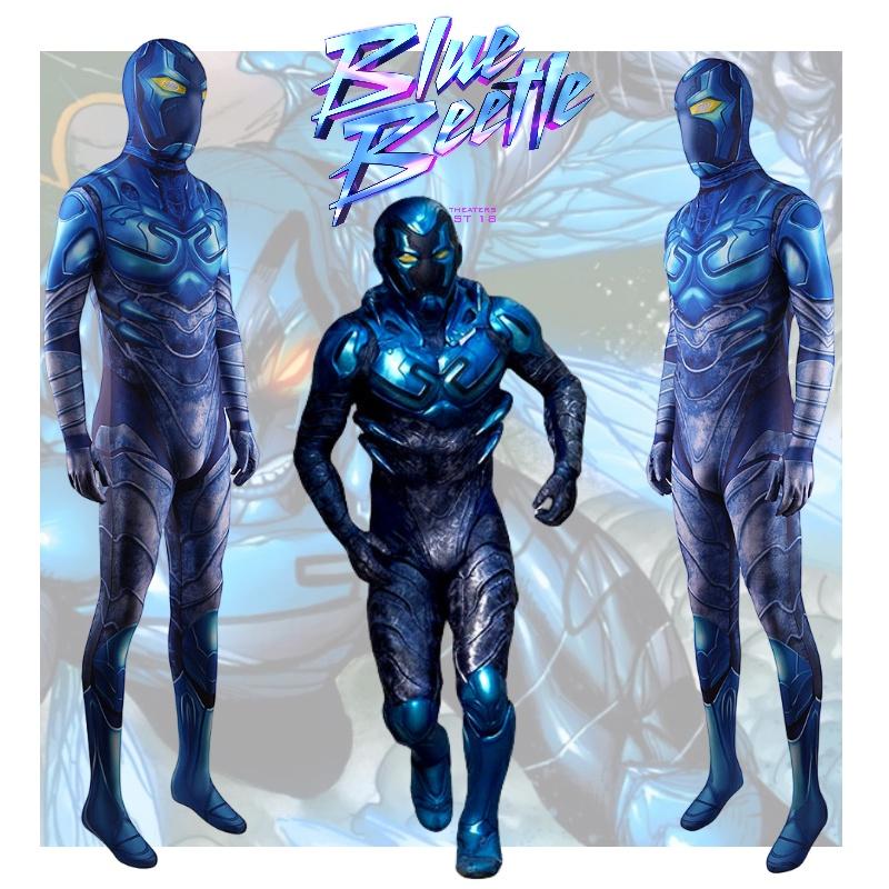 Beetle Cosplay Blue Jumpsuit Adult Child Costume Anime Party Halloween Outfit
