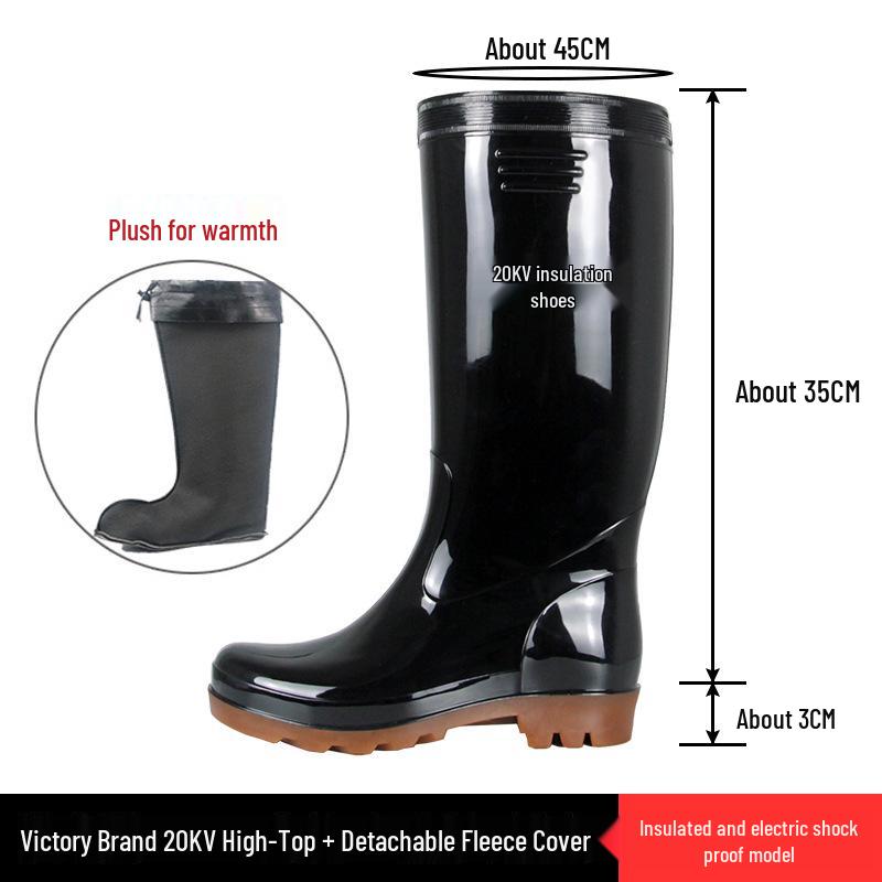 Golden Oak Insulated Waterproof Electrician Safety Boots, 10KV, Non-slip, Anti-leakage, Medium to High Protection.