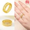 Gold Plated Ring Water Ripple Effect Vintage White Zircon Gemstone Ring Authentic Copper Valentines Fine Gift Women Jewellery Ring