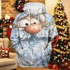 Men's Long Sleeve Hooded Sweatshirt with Christmas Print for Holiday Casual Wear