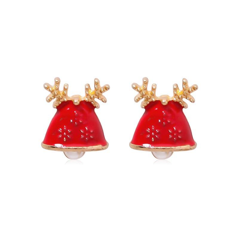 Christmas Santa Snowflake Earrings Cane Candy Bells Elk Earrings Christmas Hat Earrings