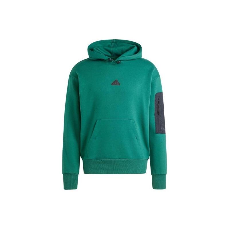 adidas Fleece-Lined Thickened Casual Long-Sleeve Sweatshirt Unisex Forest Green M