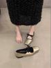 Retro French single shoes women's 2025 spring new shallow mouth flat bottom square head ballet shoes with Mary Jane shoes