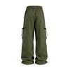 Men's Loose Fit Cargo Pants with Multi Pocket Design Drawstring Waist Straight Leg Trousers for Casual Daily Wear