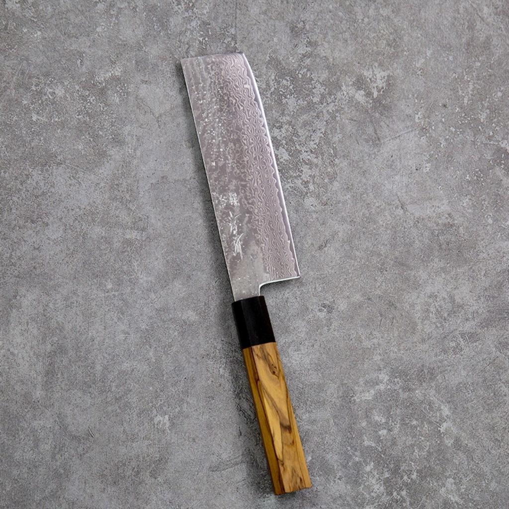 6.7 Inch Nakiri Knife 67-layer Damascus Steel Blade Chef Cleaver Meat Slicing Vegetable Kitchen Knives Olive & Ebony Wood Handle
