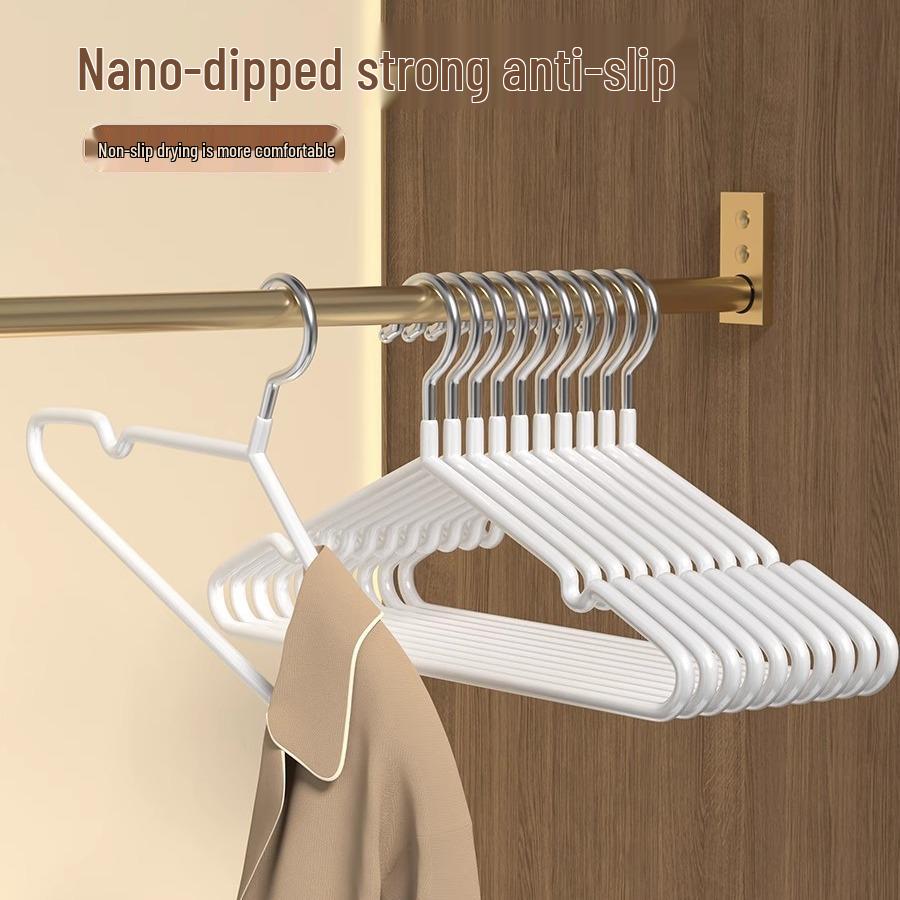 10-Pack Thickened Non-Slip Clothes Hangers for Home & Dorm Use