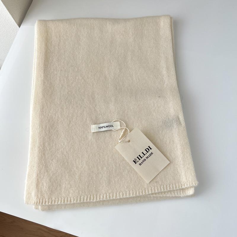 Sciarpa minimalista 100% lana pura da donna autunno inverno versatile tinta unita sottile scialle regalo avanzato per coppia sciarpa calda