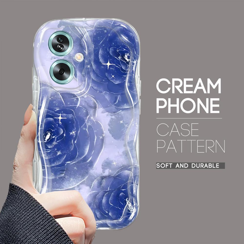 Cute Cartoon Pattern Cream Texture Casing Wavy Edge Soft Silicone Cover Phone Case for OPPO Reno Realme
